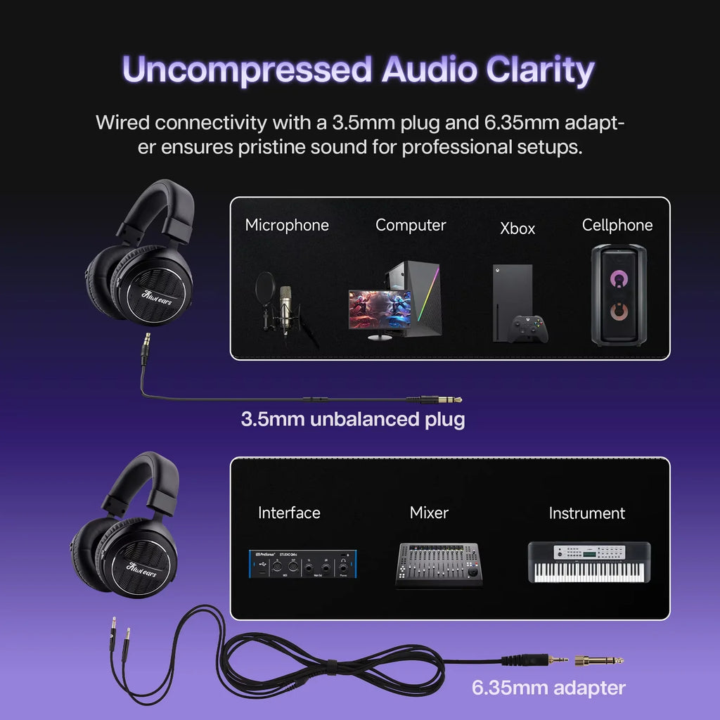 Kiwi Ears Ellipse Studio Grade Dynamic Driver Headphones with Floorstanding Speaker Tuning in a Headphones