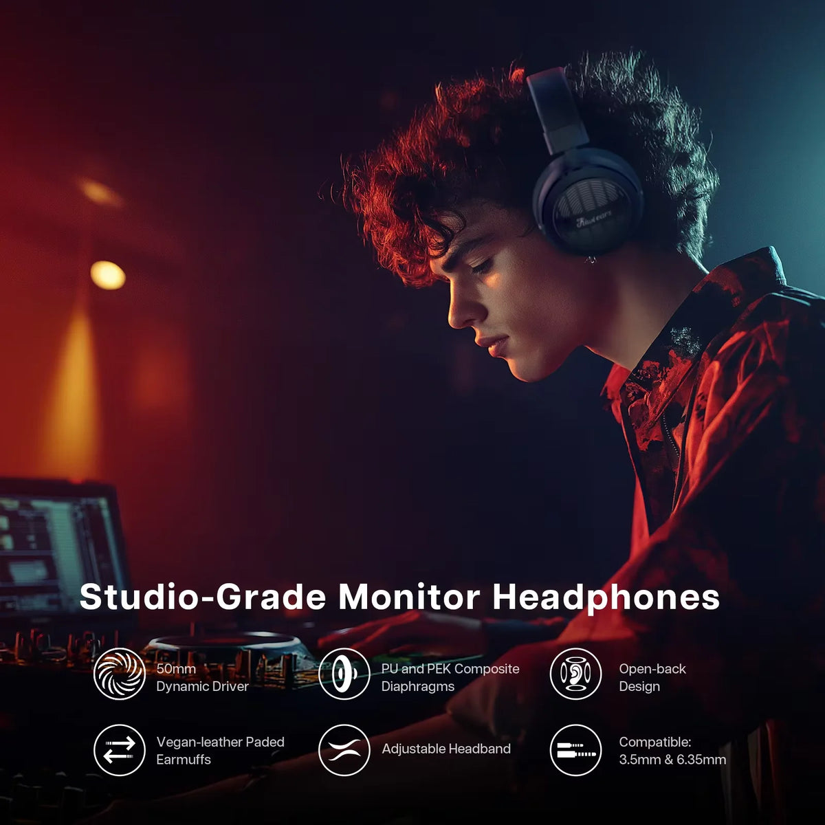 Kiwi Ears Ellipse Studio Grade Dynamic Driver Headphones with Floorstanding Speaker Tuning in a Headphones