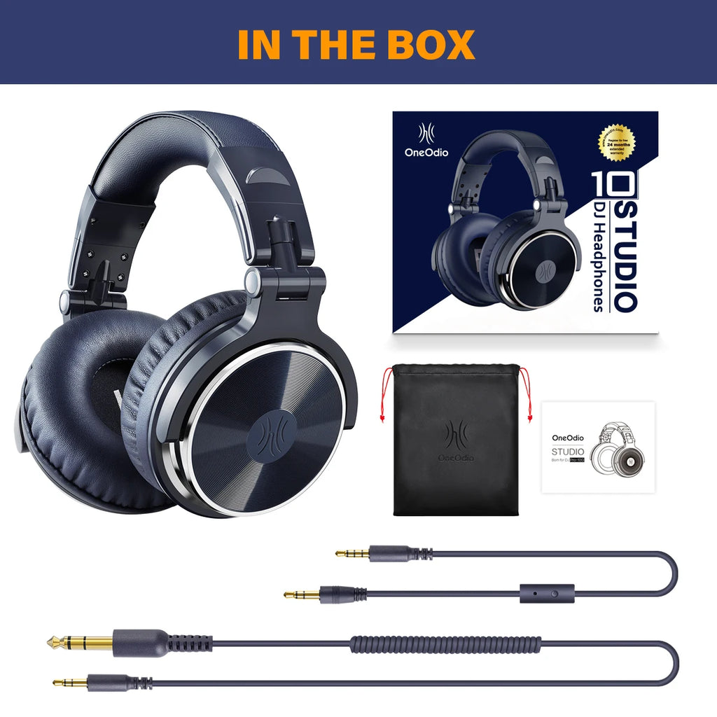 Oneodio Pro 10 Wired Headphones Over Ear Hi-Res Audio Wired Headset With Microphone Studio DJ Stereo Headphones 3.5mm/6.35mm