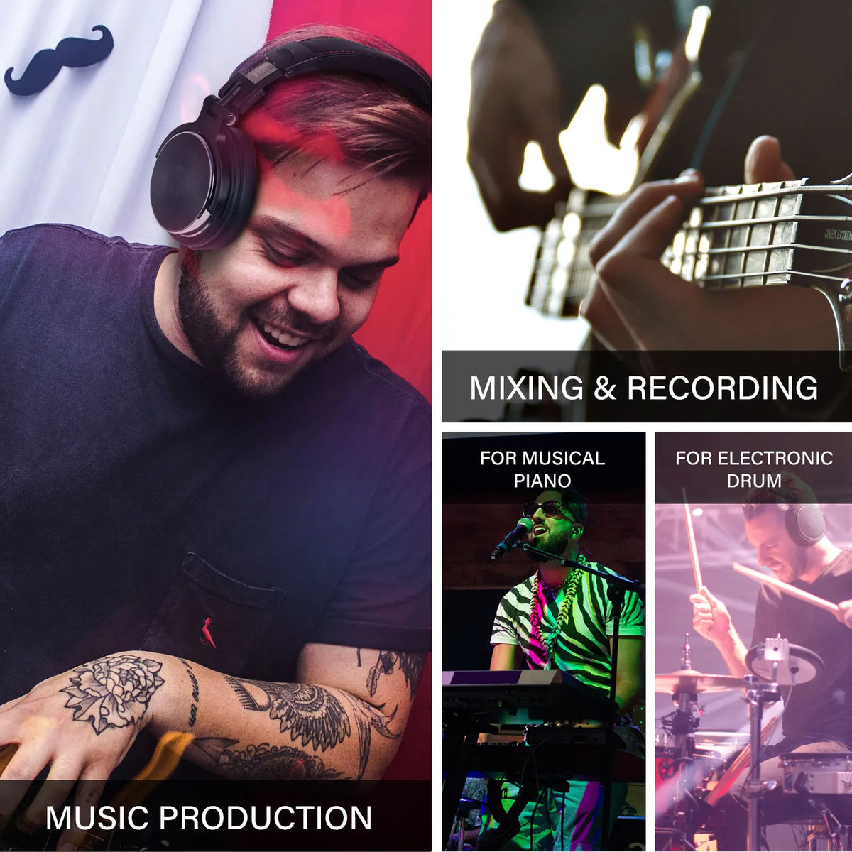 Oneodio Wired Headphones Professional Studio Pro 10/30/50 DJ Headphones With Microphone Over Ear HiFi Hi-Res Monitor Headset
