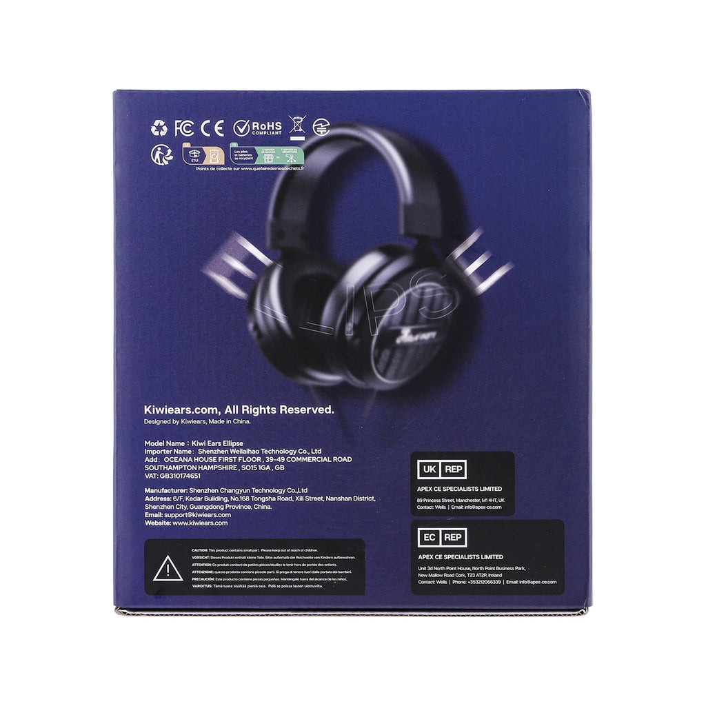 Kiwi Ears Ellipse Studio Grade Dynamic Driver Headphones with Floorstanding Speaker Tuning in a Headphones