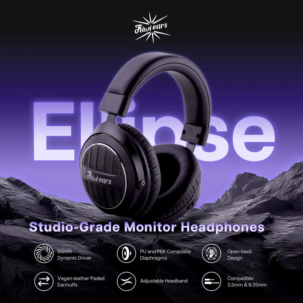 Kiwi Ears Ellipse Studio Grade Dynamic Driver Headphones with Floorstanding Speaker Tuning in a Headphones